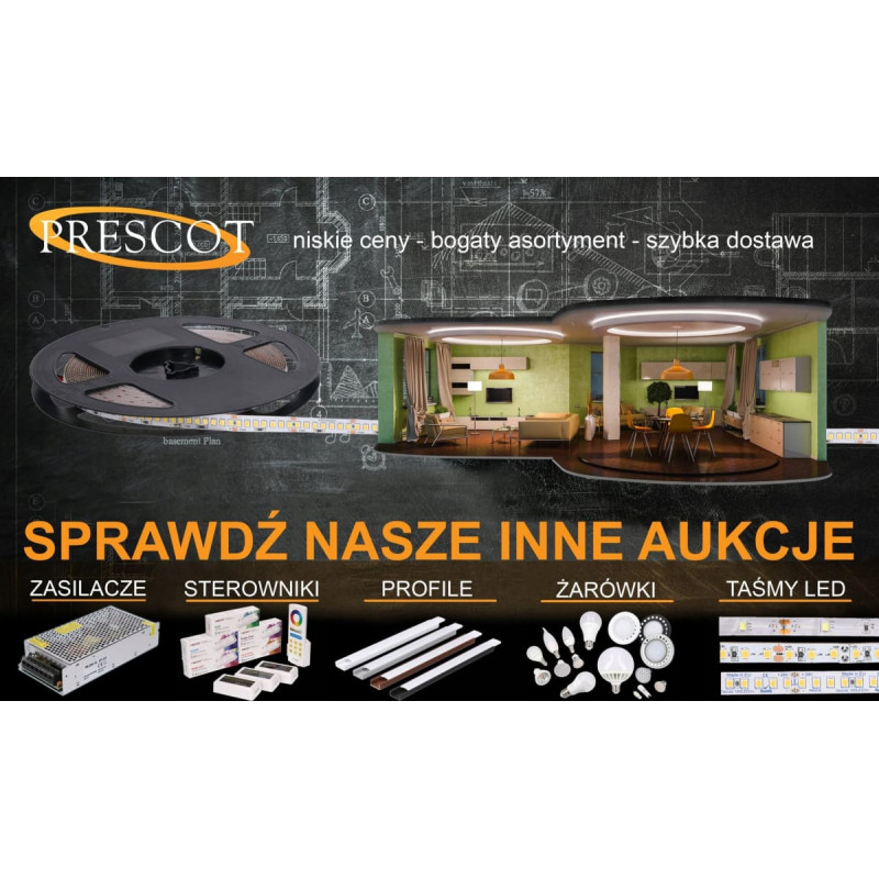 Prescot Taśma LED Prescot Prescot Profil MICRO-CLC-2M-A LED / B-AN2CL 1m przeźroczysty anodowany COM