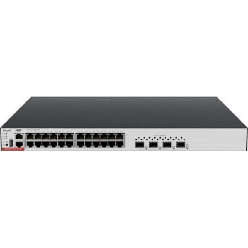 Ruijie Switch RUIJIE Zarządzalny Switch Ruijie | L3| 24 porty 1Gbit + 4 porty SFP+ 10Gbit | 24 porty PoE+ (740W max) | 1 wentylator, 2 sloty na zasilacze (brak w zestawie) | Rack