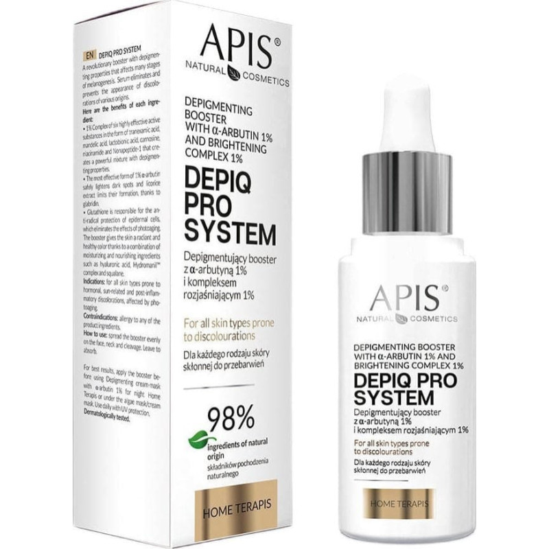 Apis Apis Depiq Pro System depigmentujący booster z -arbutyną 1% i kompleksem rozjaśniającym 1% 30ml