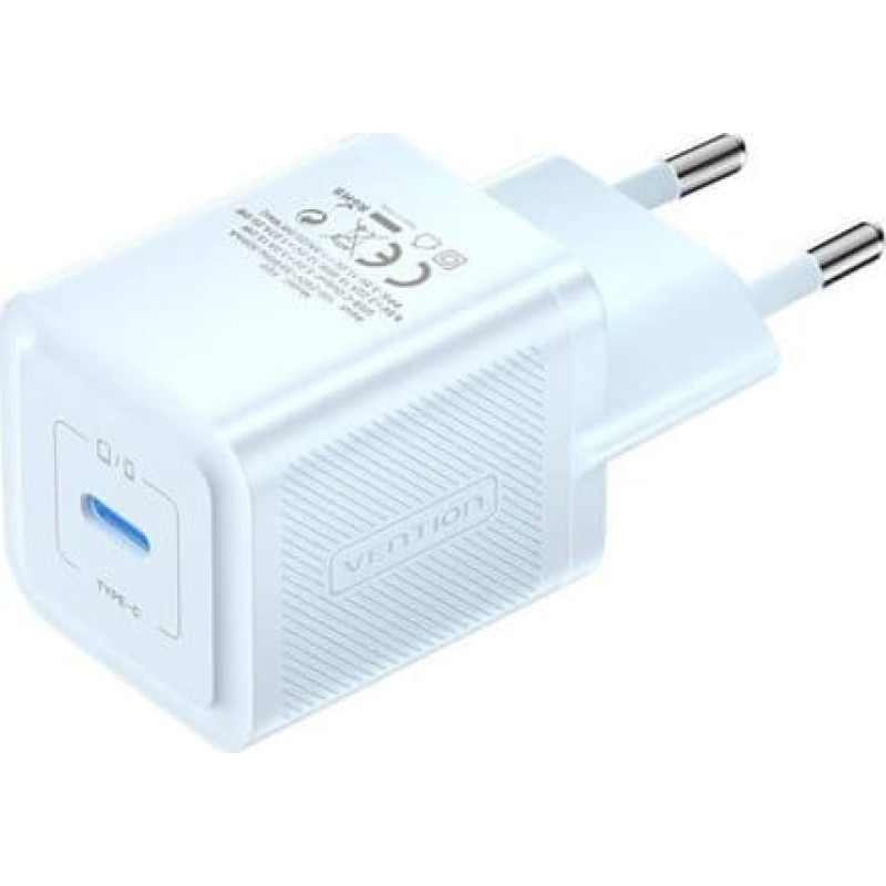 Vention Kabel zasilający Vention Ładowarka sieciowa, Vention, FEPL0-EU, USB-C, 20W, GaN (niebieska)