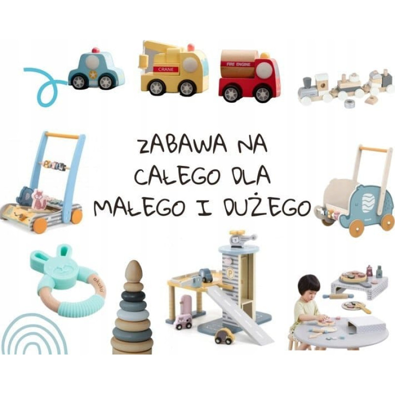 Leantoys Lalka Bobas Sweterek w Paski Czapeczka Szalik Niebieski