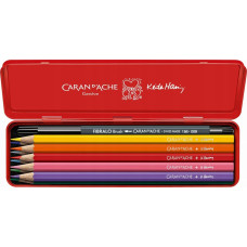 Caran D`arche Kredki akwarelowe CARAN D'ACHE, Keith Haring, 10 szt. + 1 czarny flamaster Fibralo Brush