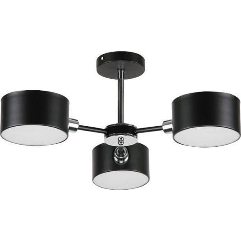 Mdeco Lampa wisząca Mdeco LAMPA sufitowa ELM3020/3 BL 8C MDECO abażurowa OPRAWA molecular czarna chrom