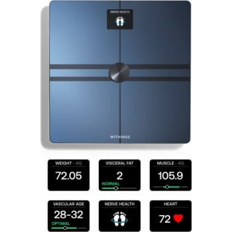 Withings Withings Body Comp - waga z analizą masy ciała oraz pomiarem tętna. Wyrób medyczny (black)