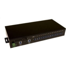 Triton EXSYS EX-1116HMVS 16-portowy koncentrator USB 3.2 Gen1 z szyną DIN i ochroną przeciwprzepięciową