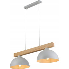 Tkkrywult Lampa wisząca TKKRYWULT Tk Lighting Oslo 4713 lampa wisząca zwis 2x15W E27 biała/drewniana