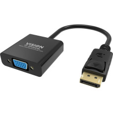 Vision Adapter AV Vision VISION Professional installationstauglicher Adapter DisplayPort zu VGA - 30 JAHRE GARANTIE - Maximale Auflosung 1920 x 1080 - Keine Konvertierung von VGA zu DP - Hotplug - DP (M) zu VGA (F) - Gesamtlange 150 mm - Aussendurchmesser