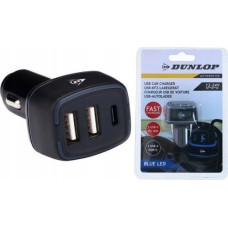 Dunlop Ładowarka Dunlop ŁADOWARKA SMOCHODOWA MULTI 2x USB A + USB C DUNLOP