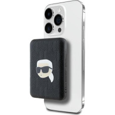 Karl Lagerfeld Powerbank Karl Lagerfeld Karl Lagerfeld Powerbank indukcyjny KLPB5FPGKSKIHK 15W 5000mAh czarny/black Karl Head Pin MagSafe