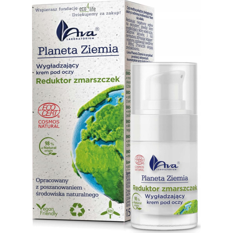 AVA Planeta Ziemia - Reduktor zmarszczek - wygładzający krem pod oczy, 15 ml