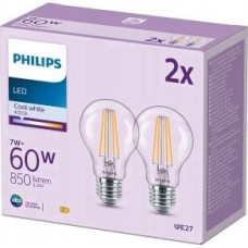 Signify Philips LED classic Lampe 60W E27 neutralweiß 850lm klar 2er P