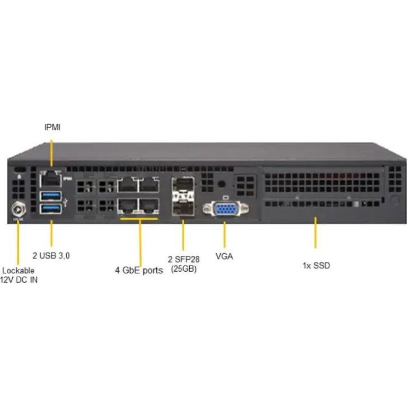 Supermicro Serwer SuperMicro Supermicro Barebone IoT SuperServer 1U Intel Xeon D-1736NT (8C/16T) 2,7 GHz SYS-E300-12D-8CN6P