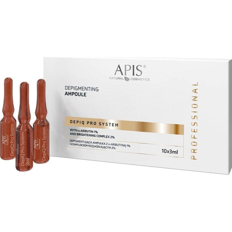 Apis Apis Depiq Pro System depigmentująca ampułka z -arbutyną 1% i kompleksem rozjaśniającym 2% 10x3ml