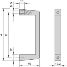 Schroff SCHROFF Uchwyt przedni jednoczęściowy, szerokość 12,2 mm, anodowany bezbarwnie, 132 mm