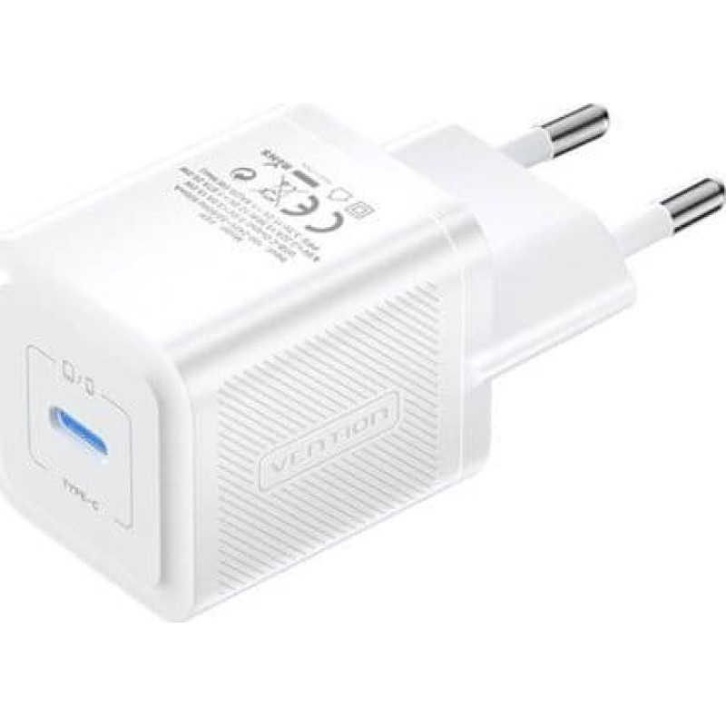 Vention Kabel zasilający Vention Ładowarka sieciowa, Vention, FEPW0-EU, USB-C, 20W, GaN (biała)