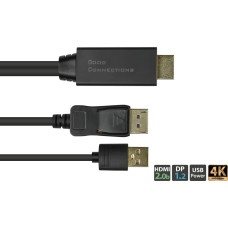 Alcasa Adapter AV Alcasa Alcasa HDMI-DP020 adapter kablowy 2 m HDMI Typu A (Standard) DisplayPort Czarny