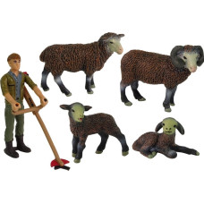 Leantoys Figurka LeanToys Zestaw Figurek Farma Wypas Owiec Farmer Owce Zagroda