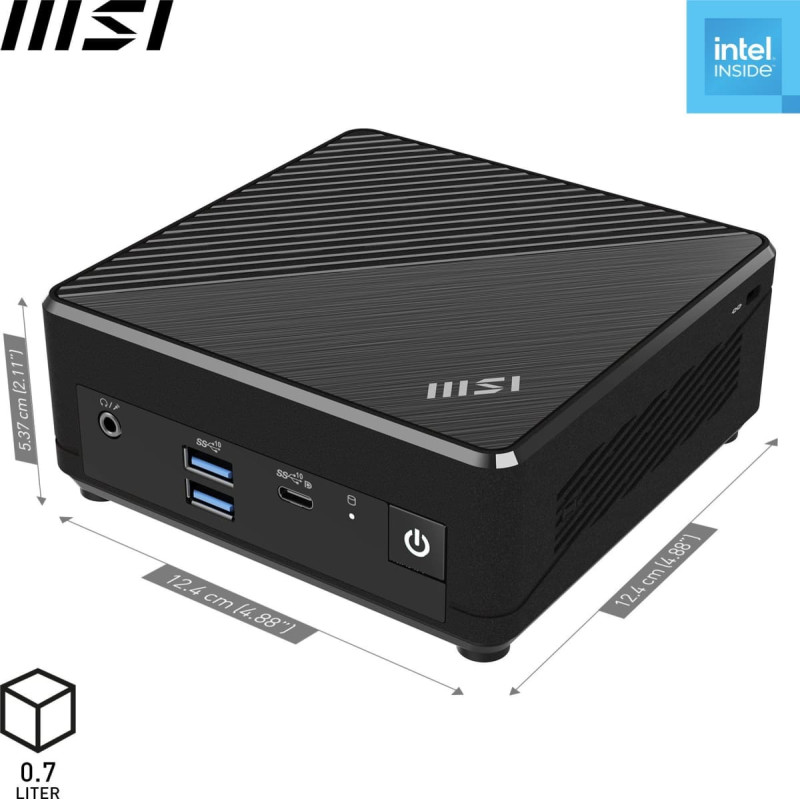 MSI Komputer MSI MSI Cubi N ADL-006DE Intel N N200 4 GB DDR4-SDRAM 128 GB SSD Windows 11 Pro Mini PC Czarny