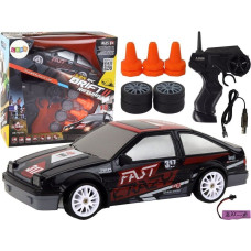 Leantoys Autko Sportowe Zdalnie Sterowane R/C 1:24 Czarne Wymienne Koła