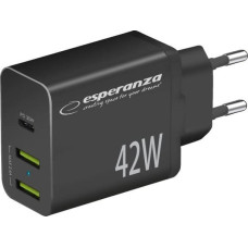 Esperanza Ładowarka Esperanza EZC106K Esperanza ładowarka sieciowa 42w usb-c pd 30w / 2x usb-a 12w