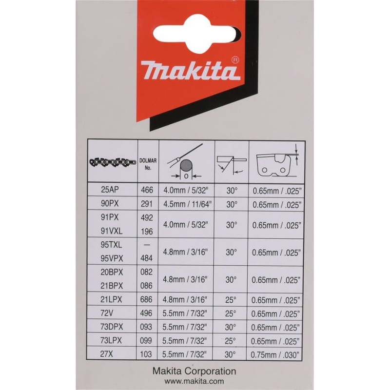 Makita Piła łańcuchowa Makita MAKITA ŁAŃCUCH TNĄCY 91PX 40cm 1,3mm 3/8