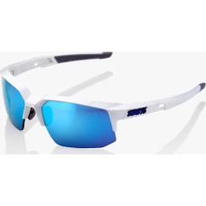 100 Bon 100% Okulary Speedcoupe Matte White HiPER Blue Multilayer Mirror Lens