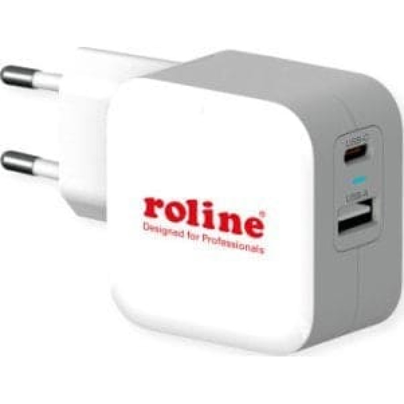 Triton Adapter USB TRITON Ładowarka USB ROLINE z wtyczką Euro, 2 porty (Typ-A QC3.0, Typ-C PD), 38W