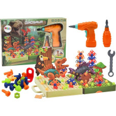 Leantoys Klocki Puzzle Konstrukcyjne 3D DIY Dinozaury Rozkręcanie Wiertarka