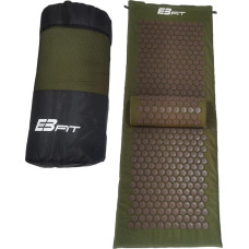 Eb Fit MATA Z PODUSZKĄ DO AKUPRESURY JOGI MASAŻU ZIELONO BRĄZOWA 128x48x2CM EB FIT