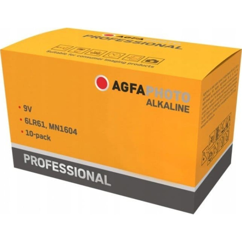 Agfa AgfaPhoto Batterie Alkaline Professional -9V  E-Block  10St.