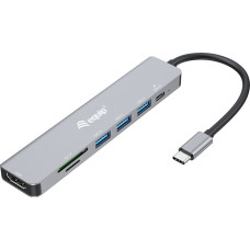 Equip HUB USB Equip Equip Dock USB-C->HDMI,3x USB3.0, 100W PD,SD/TF      schwarz