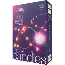 Twinkly Lampki choinkowe Twinkly Twinkly Candies – 200 Lampki w kształcie serc RGB LEDs, zielony przewód, USB-C