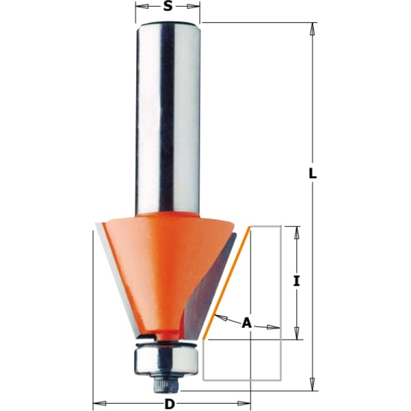 CMT Frez do ukosowania z łożyskiem 8 x 31,7mm (936.280.11)