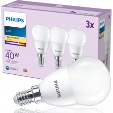 Signify Philips LED classic Lampe 40W E14 Tropfe Warmw 470lm matt 3erP