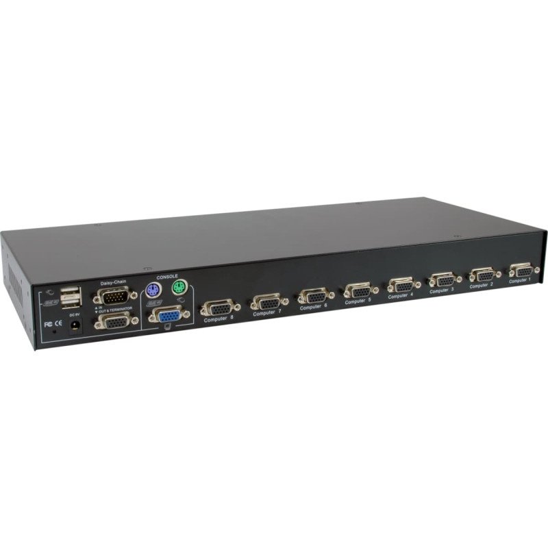 Levelone Przełącznik LevelOne LevelOne KVM-3208 przełącznik KVM Możliwości montowania w stelażu Czarny