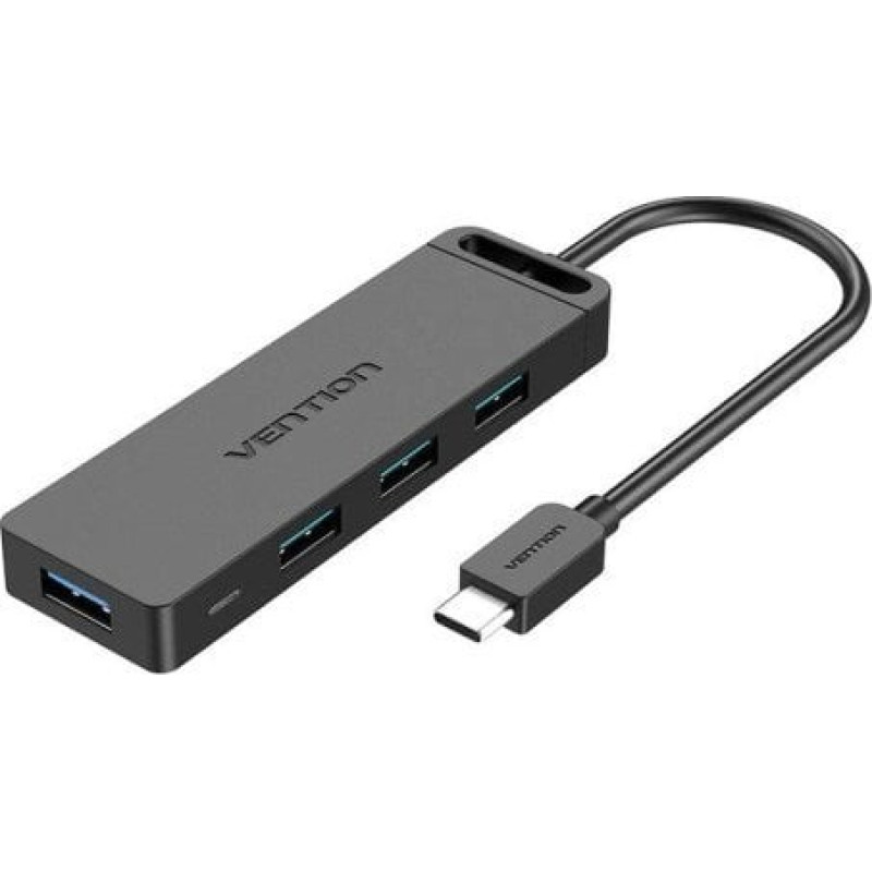 Vention HUB USB Vention Hub USB-C 3.0 do 4 portów z zasilaczem Vention TGKBD 0,5m Czarny ABS