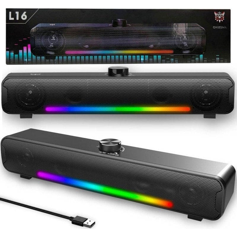 Onikuma Głośnik Onikuma Onikuma L16 Głośnik Gamingowy Aux Bt 5.0 Rgb : Kolor - Czarny