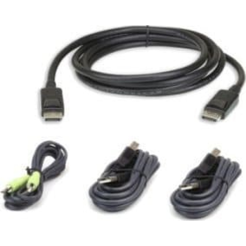 Aten Kabel Aten ATEN 2L-7D03UDPX4 Zestaw bezpiecznych kabli KVM USB DisplayPort 3 m