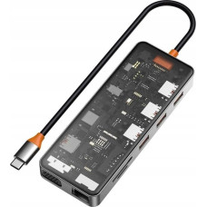 Wiwu HUB USB WiWU WiWU - HUB 11w1 CB011 Type-C do USB3.0x3+USB2.0x1+SD/TF(2.0)+HDMIx1+RJ45+VGA+PD+Audio