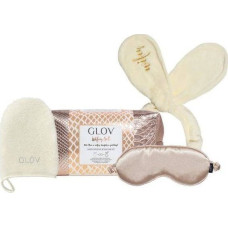 Glov Wifey zestaw On-The-Go rękawica do demakijażu + Bunny Ears opaska do włosów + Satin Sleeping Mask maska do spania + kosmetyczka