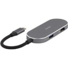 Deltaco HUB USB Deltaco 12-in-1 USB-C jungčių stotelė DELTACO, Triple display, 4K UHD 60 Hz, PD 85 W, silver / USBC-HDMI27 / 1902422