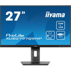 Iiyama ProLite XUB2797QSNP-B1 (68.5 cm (27 Zoll), schwarz (matt), WQHD, IPS, USB-C-Dock, KVM-Switch, RJ45, 100Hz Panel)