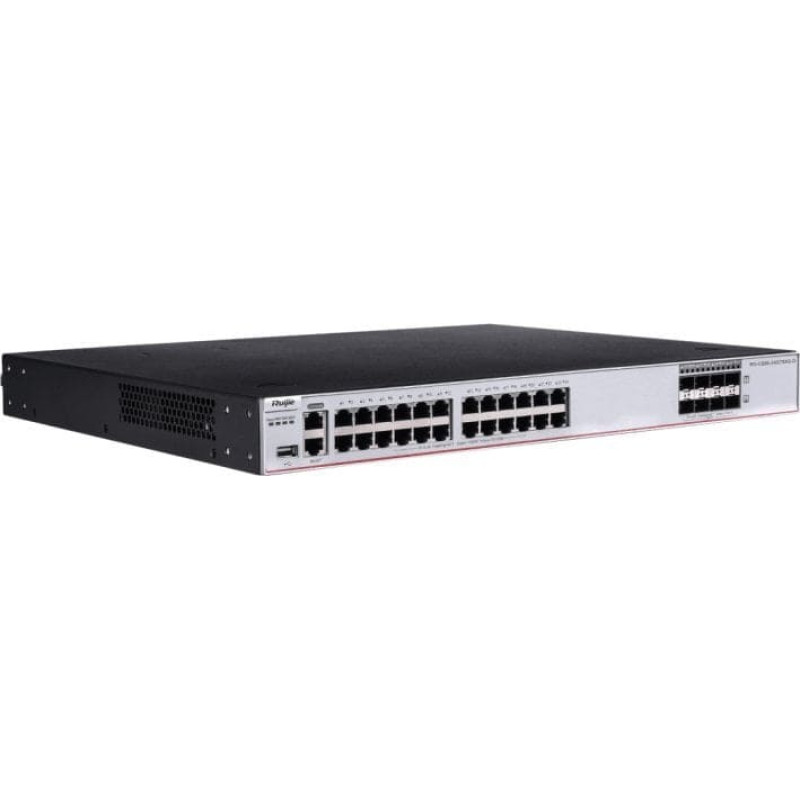 Ruijie Switch RUIJIE Zarządzalny Switch Ruijie | L3 | 24 porty 1Gbit + 8 portów SFP+ 10Gbit | 1 slot rozszerzeń, 3 wentylatory, 2 sloty na zasilacze (brak w zestawie) | Rack