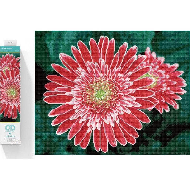 Diamond Dotz Haft diamentowy Diamond Dotz Diamentowa mozaika Gerbera różowa 58x48cm DQ10001