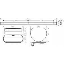 None Vonios aksesuarų rinkinys Hansgrohe WallStoris, 27966670, juoda matinė