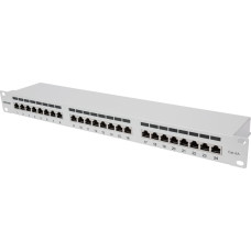 Intellinet Network Solutions INTELLINET 24-Port Cat6a Patchpanel FTP 1HE grau