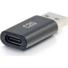 C2G Adapter USB C2G C2G USB C to USB Adapter - SuperSpeed USB Adapter - 5Gbps - F/M - USB-Adapter - 24 pin USB-C (W) umkehrbar zu USB Typ A (M) - USB 3.0 - geformt - Schwarz