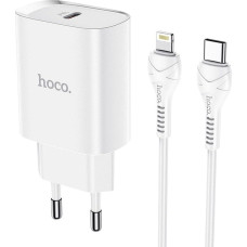 Hoco Ładowarka Hoco HOCO ładowarka sieciowa Typ C + kabel Typ C do Lightning PD 20W N14 biała