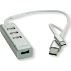 Triton HUB USB TRITON Koncentrator USB 2.0 do notebooków ROLINE, 4 porty, kabel połączeniowy typu A+C