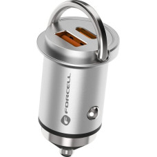 Forcell Ładowarka ForCell FORCELL F-ENERGY Mini ładowarka samochodowa Typ C + USB A PD QC3.0 3A 20W srebrna